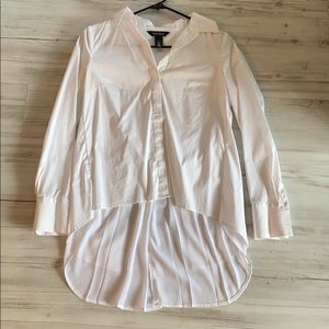 White button up blouse with open back